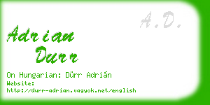 adrian durr business card